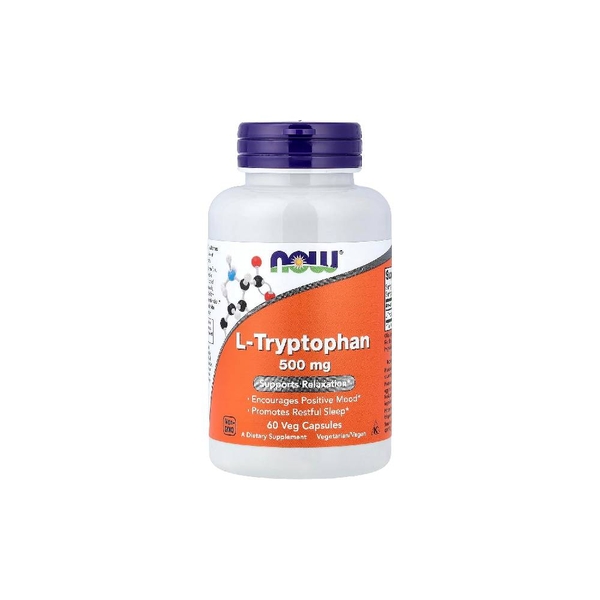 NOW L-TRYPTOPHAN 500MG (60 VEG CAPSULES) - HỖ TRỢ GIẢM CĂNG THẲNG VÀ CẢI THIỆN TÂM TRẠNG