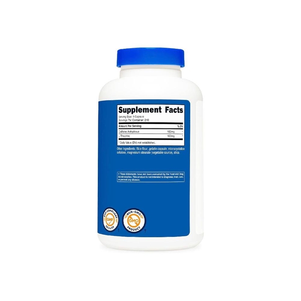 Nutricost Caffeine + L-Theanine Capsules - Hỗ Trợ Tỉnh Táo, Tập Trung , Hỗ Trợ Giảm Mỡ (240 Viên)