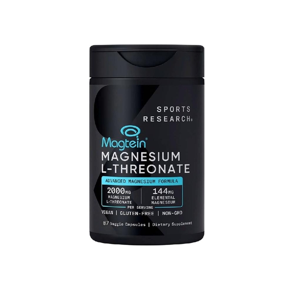 Sports Research Magtein Magnesium L-Threonate 87 Viên - Viên Uống Bổ Não, Cải Thiện Giấc Ngủ, Giảm Stress