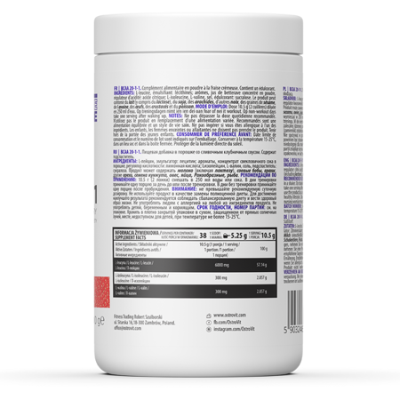 OSTROVIT BCAA INSTANT - PHỤC HỒI CƠ BẮP TỐI ƯU, MÙI VỊ NGON 400g (80 LẦN DÙNG)