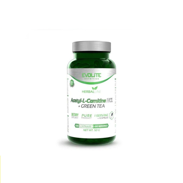 Evolite Acetyl L-Carnitine Hcl+ Green Tea, Viên uống Carnitine HCL và Chiết Xuất Trà Xanh Hỗ Trợ Giảm Mỡ (100 Viên)