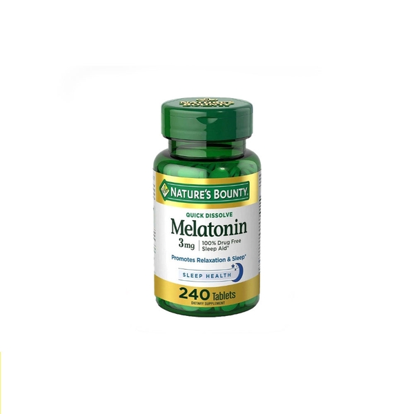 Nature Bounty Melatonin, viên uống hỗ trợ giấc ngủ 3mg