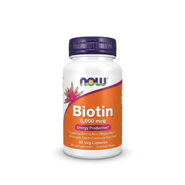 Now Biotin 5,000mcg - Nuôi dưỡng làn da và tóc, móng khỏe mạnh