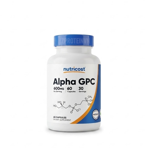 Nutricost Alpha GPC 600mg - Sức Khỏe Não Bộ, Cải Thiện Trí Nhớ (60 Viên)