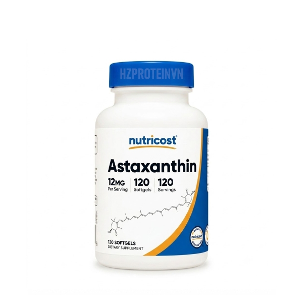 Nutricost Astaxanthin 12mg - Cải Thiện Làn Da và Chống Oxy Hóa