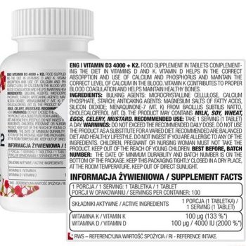 Ostrovit D3 Vitamin 4000+K2 (100 viên)