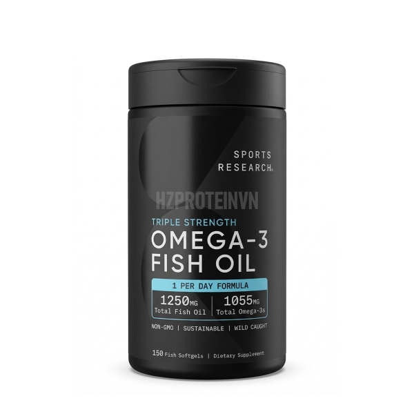 SR Dầu Cá Sport Research Triple Strength Omega3 Fish Oil 1250mg/1055mg - 150 Viên