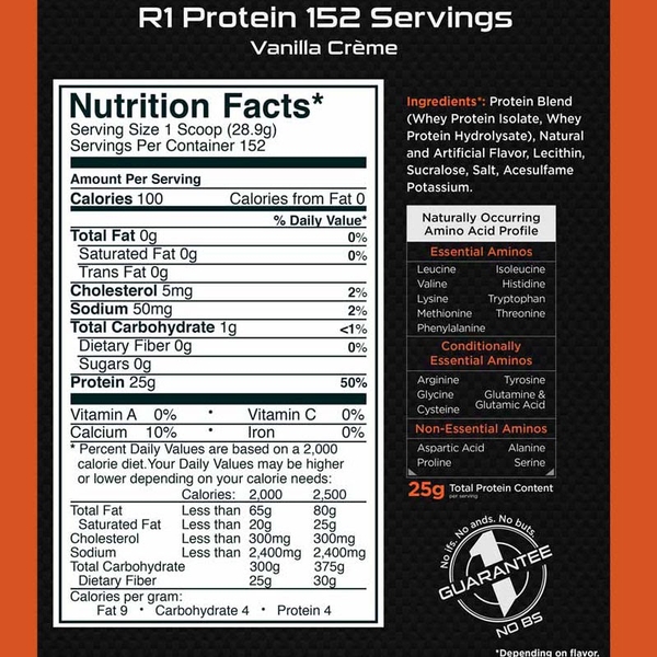 Rule1 Protein Whey Isolate Protein (10LBS)