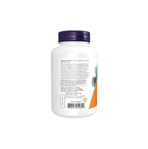 NOW MAGNESIUM GLYCINATE 200MG - HỖ TRỢ GIẤC NGỦ VÀ KÍCH THÍCH XÂY DỰNG CƠ BẮP (180 VIÊN)