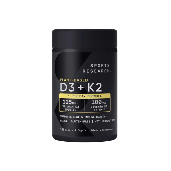 Sports Research D3 + K2 160 Viên - Cải Thiện Chức Năng Xương Khớp Thuần Chay