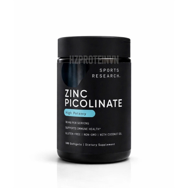 SR Sports Research Zinc Picolinate - Tóc chắc khỏe và hỗ trợ phục hồi