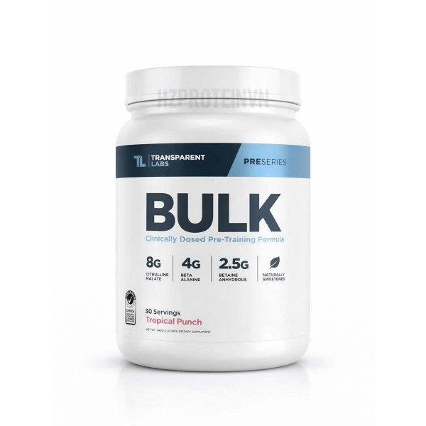 Transparent Labs Bulk Preworkout Powder - Hỗ Trợ Tăng Sức Mạnh Tập Luyện (30 Lần Dùng)