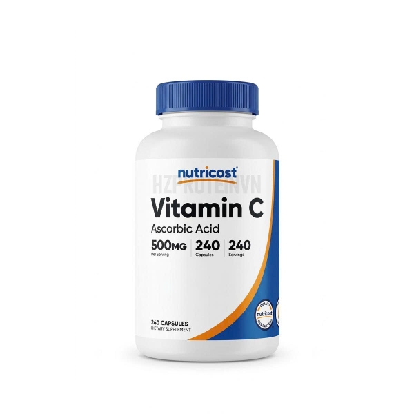 Nutricost Vitamin C Ascorbic Acid 500mg - Tăng Sức Đề Kháng Cho Cơ Thể