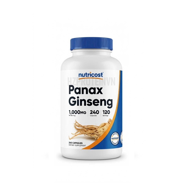 Nutricost Panax Ginseng 1000mg - Giảm Căng Thẳng Và Mệt Mỏi