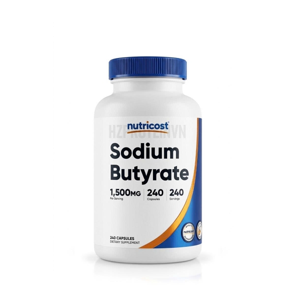 Nutricost Sodium Butyrate 1500mg - Cân Bằng Hệ Vi Sinh Đường Ruột