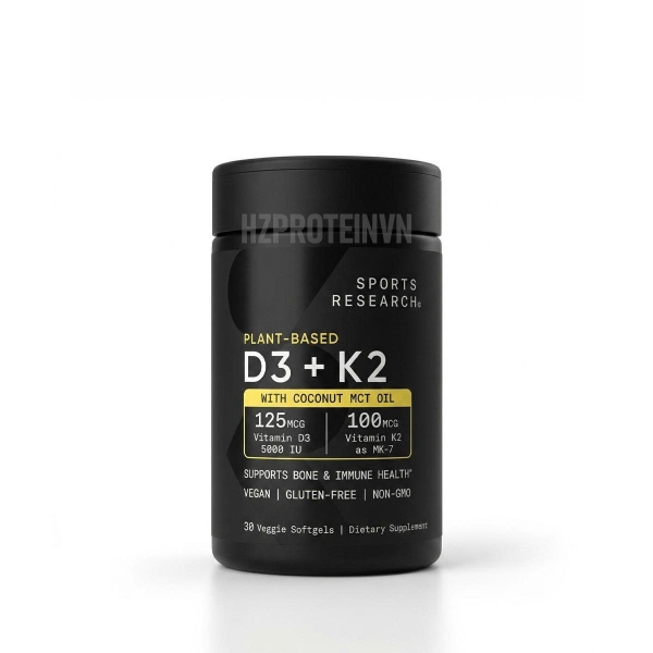 SR Sports Research Vitamin D3 + K2 - Hỗ trợ xương khớp chắc khỏe