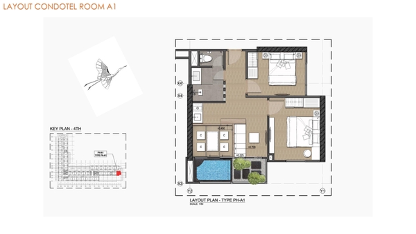 HOT!!! CĂN GÓC WYNDHAM THANH THỦY TẦNG 26 CÓ 2 PHÒNG NGỦ GIÁ CHỈ 2.5 TỶ - Q2614