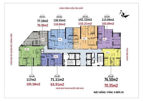 Bán căn cao cấp CC Luxury Park View Yên Hòa Cầu Giấy 132 m²