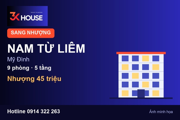 Ảnh minh họa: Nhượng CHDV 9 phòng tại Mỹ Đình, Nam Từ Liêm: thuê 30 triệu, thu ròng 3 triệu/tháng, nhượng 45 triệu