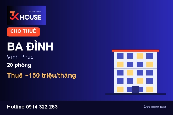 Ảnh minh họa: Tòa apartment/khách sạn Vĩnh Phúc, Ba Đình cho thuê 7,5 triệu/phòng, 20 phòng