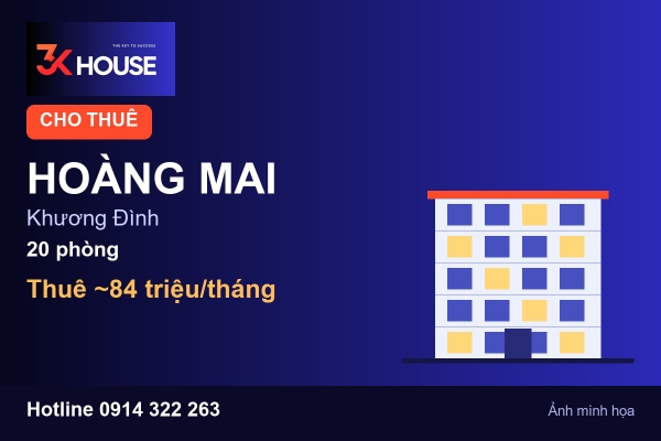 Ảnh minh họa: Tòa nhà cho thuê Hoàng Mai: Khương Đình, 20 phòng khép kín có bếp riêng biệt, giá 84 triệu/tháng