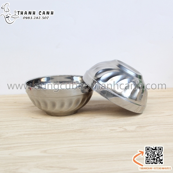 Bát inox hai lớp, tô canh inox, bát inox xoắn