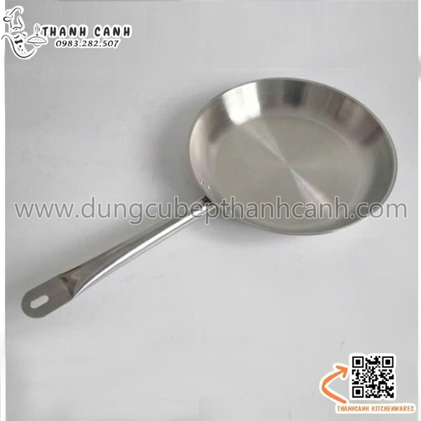 Chảo inox cán dài chuyên dụng cho bếp Âu, Chảo inox EAST