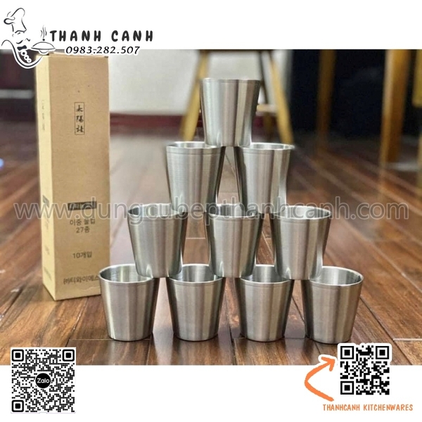ly inox hai lớp, cốc inox mầm non
