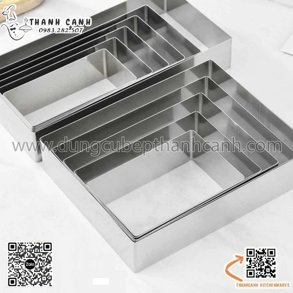 Khuôn salad bằng inox hình chữ nhật hàng dày