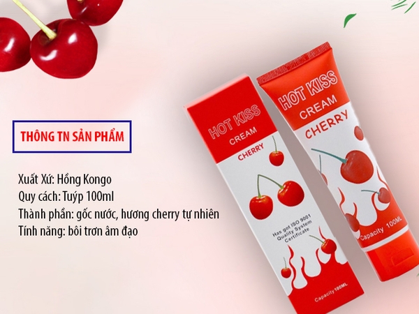 Thành phần của gel bôi trơn Hot Kiss Cream hương Cherry 