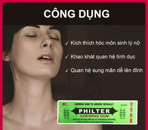 Công dụng kẹo kích dục nữ Philter Chewing Gum