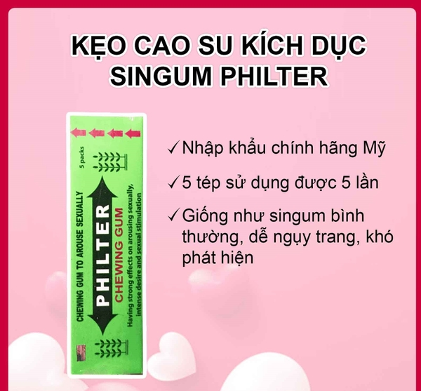 Kẹo kích dục nữ Philter Chewing Gum là gì? Tác dụng như thế nào?