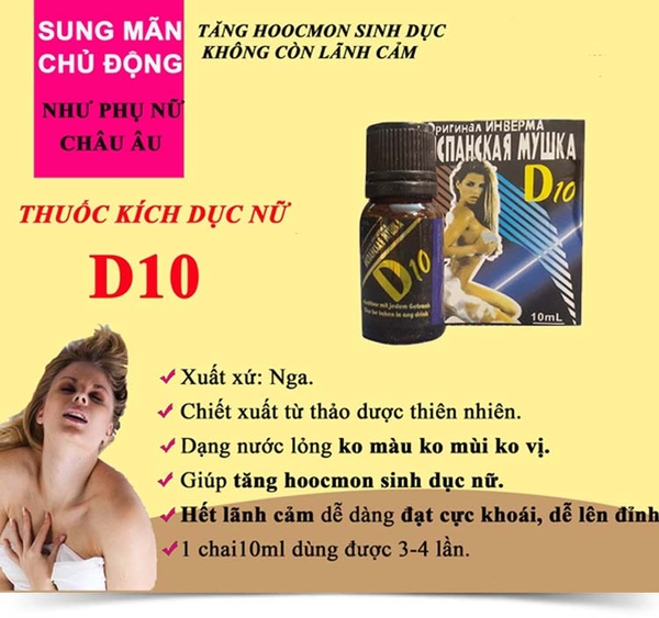 Những ưu điểm nổi bật của thuốc kích dục nữ an toàn D10