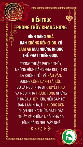 HÌNH DÁNG NHÀ BẠN KHÔNG NÊN CHỌN