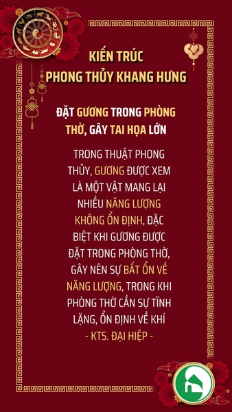 ĐẶT GƯƠNG TRONG PHÒNG THỜ GÂY TAI HỌA LỚN