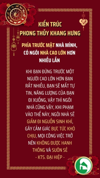 PHÍA TRƯỚC MẶT NHÀ MÌNH CÓ NGÔI NHÀ CAO LỚN HƠN THÌ SAO?
