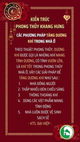 CÁC PHƯƠNG PHÁP TĂNG DƯƠNG KHÍ CHO NHÀ Ở