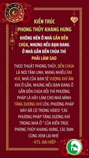 CÁCH HÓA GIẢI NHÀ GẦN ĐỀN, CHÙA