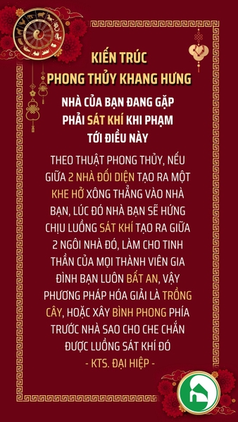 NHÀ GẶP PHẢI SÁT KHÍ NẾU PHẠM PHẢI ĐIỀU NÀY