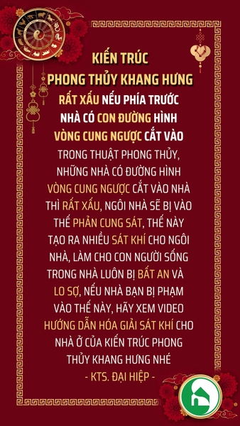 NHÀ CÓ CON ĐƯỜNG HÌNH VÒNG CUNG NGƯỢC CẮT VÀO