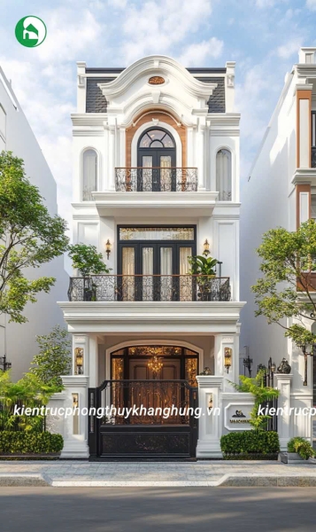 MẪU THIẾT KẾ NHÀ ỐNG 3 TẦNG TÂN CỔ ĐIỂN ĐẸP