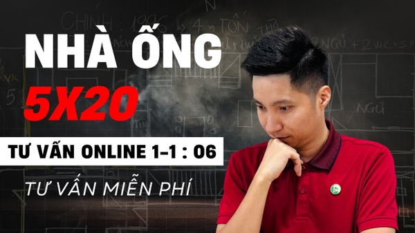 Tư vấn mặt bằng công năng nhà ống 2 tầng siêu đẹp, 5x20m