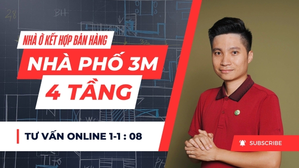 Tư vấn mặt bằng công năng nhà phố kết hợp kinh doanh 4 tầng 3m mặt tiền