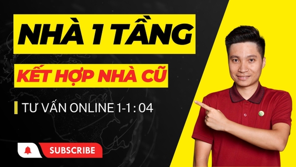 Mặt bằng công năng nhà vườn 1 tầng, kết hợp không gian nhà cũ