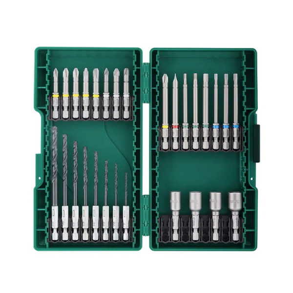 Bộ phụ kiện mũi vít, mũi khoan sắt 28 chi tiết SATA 09336