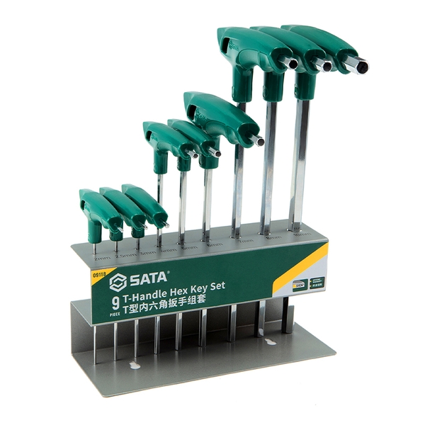 Bộ lục giác tay cầm chữ T 9 chi tiết SATA 09118