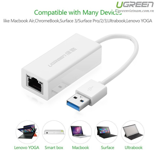 Cáp chuyển USB 3.0 to Lan Ugreen 20255