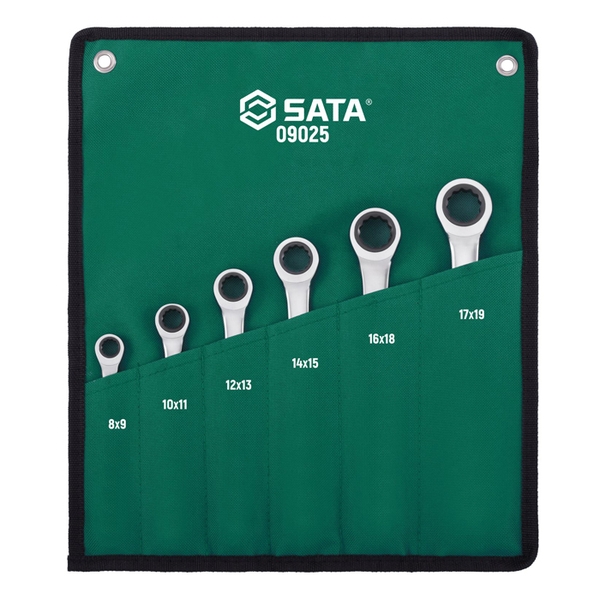 Bộ cờ lê 2 đầu vòng tự động 6 chi tiết SATA 09025