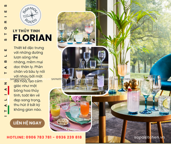 Ly cocktail thủy tinh Florian