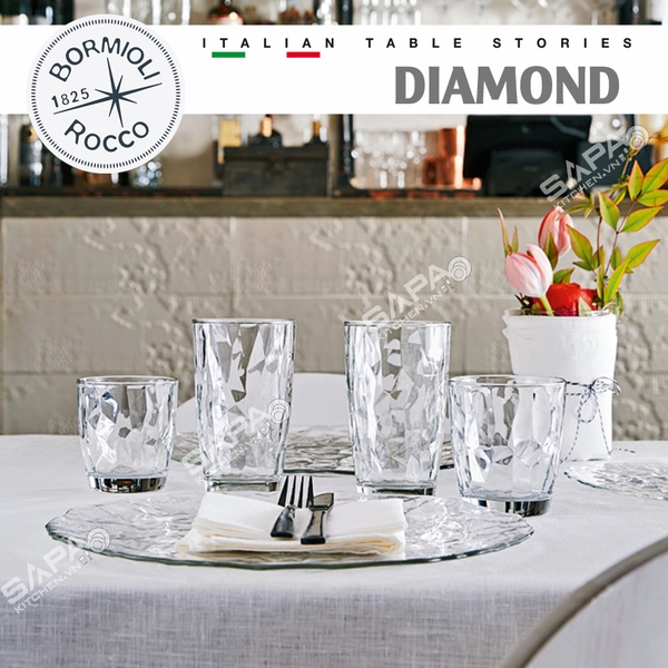  ly thủy tinh Bormioli Rocco Diamond